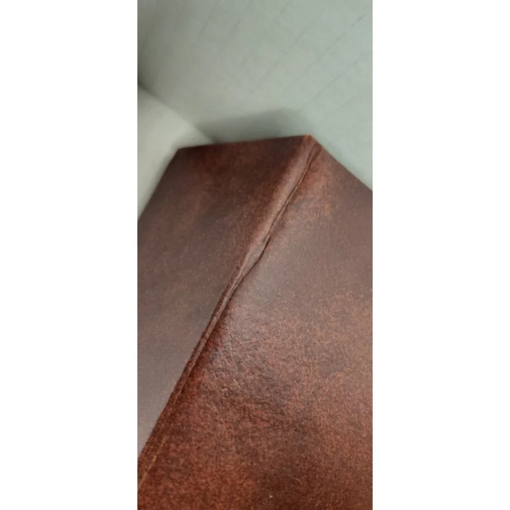 VTG Faux Leather Gold Maroon Fold Out Photo Card Collection Album Clear Sleeves